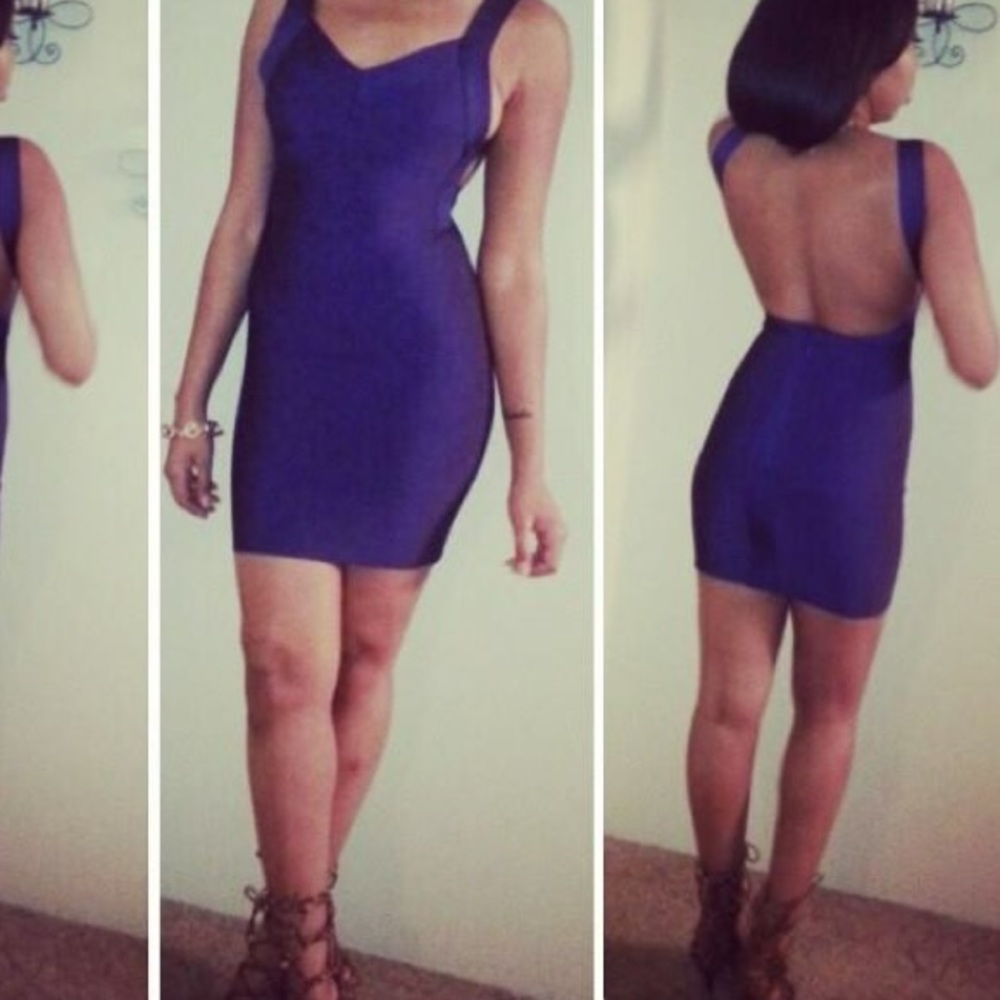 Blue bandage dress